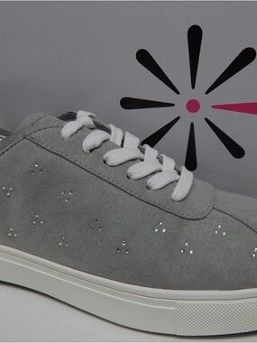 Isaac Mizrahi LIVE! Moonshine Suede Low-Top Sneaker Crystal Accents Size 9